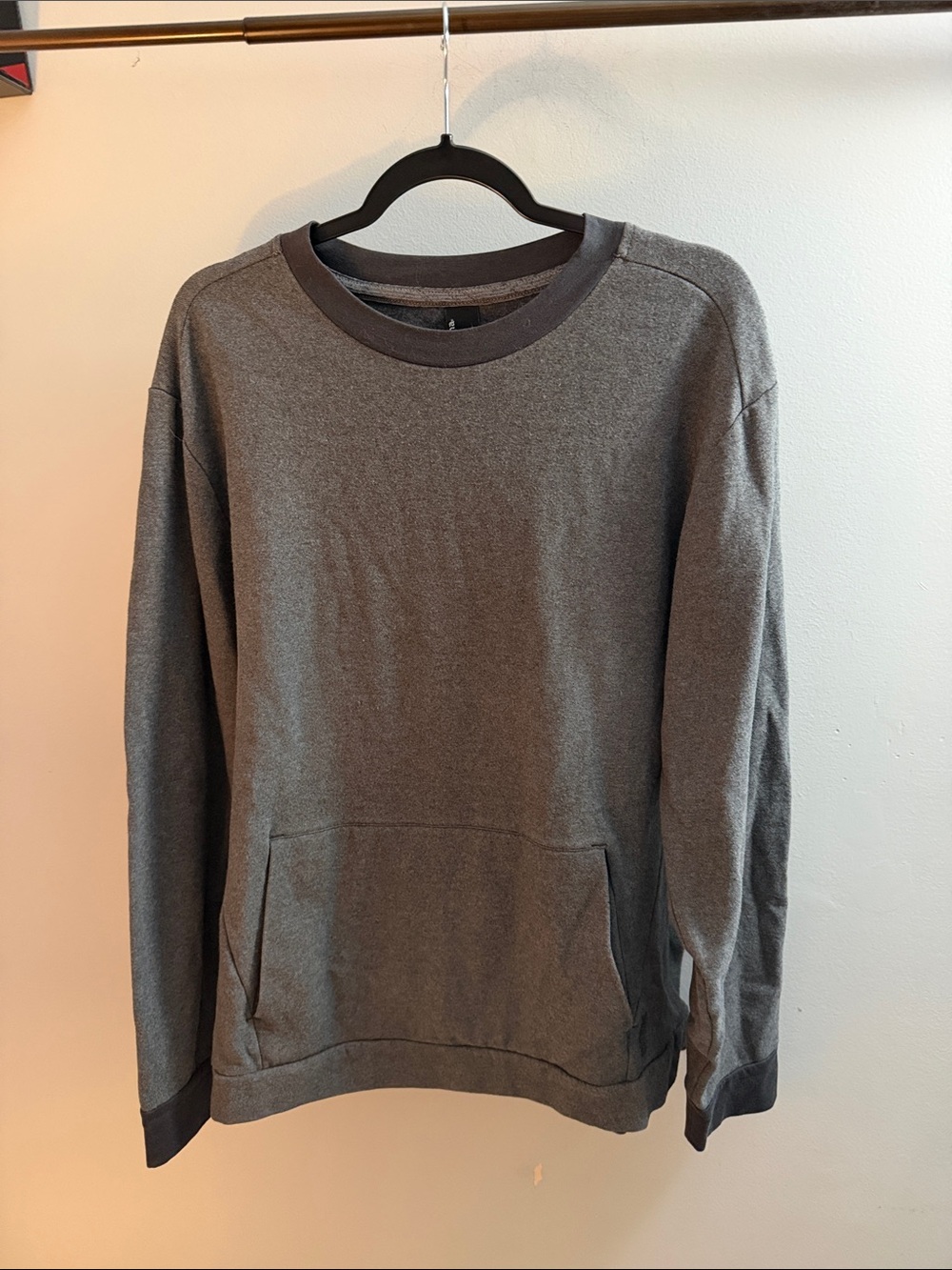 Prana Men's Crewneck Sweater in Charcoal Gray